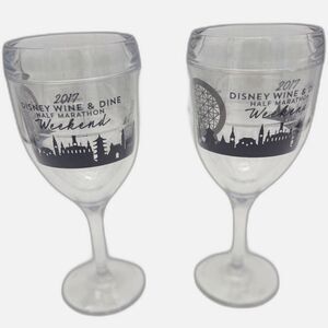 2 Tervis Disney 2017 runDisney Wine & Dine Marathon Insulated Wine Glasses-New